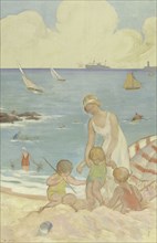 The sea: sketch for the playground of the girls' school in rue Dupleix..., c.1933.  Creator: Henri Nozais.