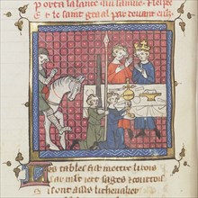 Procession du Saint Graal. From Roman de Perceval le Gallois et continuations, ca 1330. Creator: Anonymous.