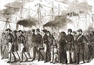 'Russian Prisoners: Arrival of the Russian General Bodisco and his Family at Havre', 1854. Creator: Unknown.
