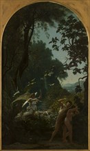 Esquisse pour l'église de la Trinité : Adam et Eve chassés du paradis, 1877. Creator: François Louis Français.