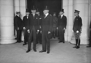 Belgian Mission To U.S., Baron Ludovic Moncheur...and Secretary Robert Lansing...1917. Creator: Harris & Ewing.