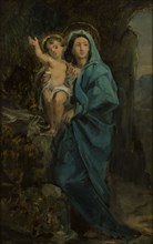 Esquisse pour la chapelle de Bois-Colombes : La Vierge et l'enfant Jésus, c.1876. Creator: Francisque Desportes.