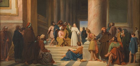 Esquisse pour l'église Notre-Dame-de-Lorette : Jésus parmi les Docteurs, c.1837. Creator: Michel Martin Drolling.