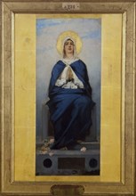 Esquisse pour l'église de Clichy-la-Garenne : L'Immaculée Conception, 1874. Creator: Jean Joseph Benjamin Constant.