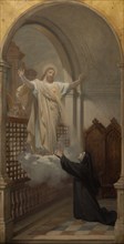 Esquisse pour l'église Saint-Louis-en-l'Ile : Vision de sainte Marie Alacocque, 1870. Creator: Jules-Joseph Dauban.