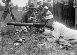 Maj. Gen. George Barnett, Commandant, U.S.M.C. Marine Corps Rifle Range; Inspecting..., 1917. Creator: Harris & Ewing.