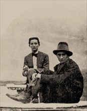Franz Kafka (right) with Max Brod?s younger brother, Otto, at the Castel Toblino near Trento, 1909. Creator: Anonymous.