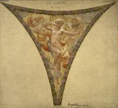 Esquisse pour l'escalier des fêtes de l'Hôtel de Ville - Le Jour - le Soleil ; Messidor..., 1901. Creator: Joseph Blanc.