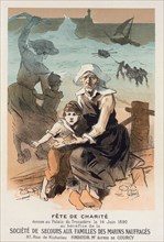 Affiche pour une fête de charité au bénéfice de la "Société de Secours aux Familles des..., c1897. Creator: Jules Cheret.