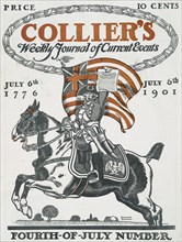 Collier's Weekly Journal Current Events, Fourth of July Number, July 6th, 1776, July 6th, 1901. Creator: Edward Penfield.