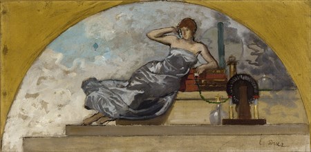 Esquisse pour le salon des Sciences de l'Hôtel de Ville de Paris : La Physique, c.1889 - 1892. Creator: Ernest-Ange Duez.