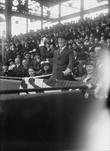 President Woodrow Wilson and wife Ellen Axson Wilson, Mrs. Willoughby S Chesley, Baseball, 1917. Creator: Harris & Ewing.