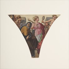 Esquisse pour la grande galerie des Fêtes de l'ancien Hôtel de Ville de Paris : Tragédie..., 1852. Creator: Henri Lehmann.
