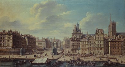 Fête donnée place de Grève à l'occasion de la naissance de la princesse Marie-Thérèse..., 1754. Creator: Nicolas Raguenet.