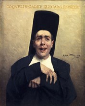 Portrait du comédien Ernest Coquelin, dit Coquelin cadet (1848-1909), sociétaire de la..., 1883. Creator: Gabriel Ferrier.