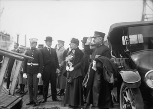 Allied Commission To U.S. Boarding Mayflower For Trip To Mount Vernon: Admiral F.F. Fletcher, 1917. Creator: Harris & Ewing.