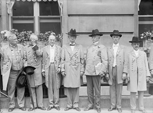 Confederate Reunion - The Commander In Chief, General Harrison And Staff; Generals Mickey..., 1917. Creator: Harris & Ewing.