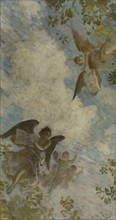Esquisse pour le plafond de la bibliothèque de l'Hôtel de Ville de Paris : Génie des..., c.1897-1898 Creator: Henry Lerolle.