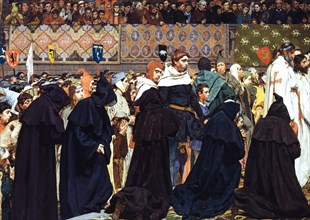 Les funérailles de Charles le Bon, comte de Flandre, célébrées à Bruges le 22 avril 1127, c1876-1877 Creator: Jan Van Beers.