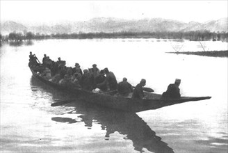 ''Les Serbes a Scutari d'Albanie; deputes de la Skoupchtina traversant le lac de Scutari.', 1916. Creator: Samson Tchernoff.
