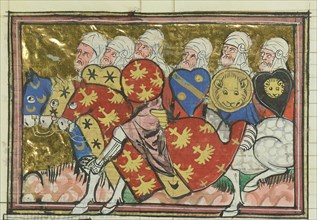 Turkish cavalry (From "Li rommans de Godefroy de Buillon et de Salehadin"), 1337. Creator: Maître de Fauvel (active 1314-1340).