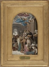 Esquisse pour l'église de la Trinité : Saint Vincent de Paul secourant les Lorrains après..., 1873. Creator: Jean Lecomte du Nouy.