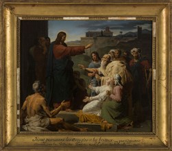 Esquisse pour l'ancienne église Saint-Vincent-de-Paul : Jésus guérissant les aveugles et..., c.1817. Creator: François-Louis Dejuinne.