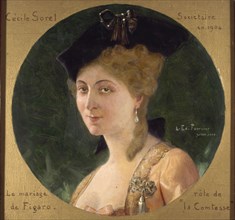 Portrait de Cécile Sorel (1873-1966), sociétaire de la Comédie-Française, dans le rôle de la...1910. Creator: Louis Edouard Paul Fournier.