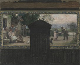 Esquisse pour la mairie du 15e arrondissement : La famille - Aumône à un pauvre, 1884. Creators: Jacques Ferdinand Humbert, Pierre Lagarde.