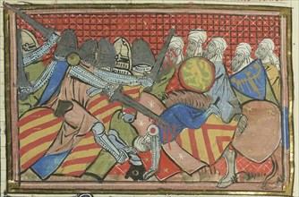 The siege of Jerusalem, 1229 (From "Li rommans de Godefroy de Buillon et de Salehadin"), 1337. Creator: Maître de Fauvel (active 1314-1340).