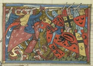 The Siege of Antioch in 1098. (From "Li rommans de Godefroy de Buillon et de Salehadin"), 1337. Creator: Maître de Fauvel (active 1314-1340).