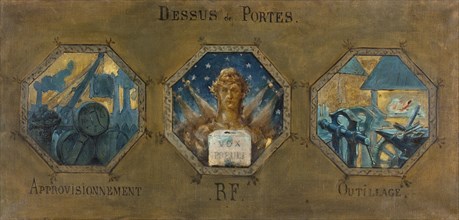 Esquisse pour la salle des mariages de la mairie du 19ème arrondissement: L'Approvisionne..., 1880. Creators: Henri Gervex, Emile-Henri Blanchon.