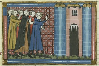 Arrival of Hospitallers in Baniyas (From "Li rommans de Godefroy de Buillon et de Salehadin"), 1337. Creator: Maître de Fauvel (active 1314-1340).