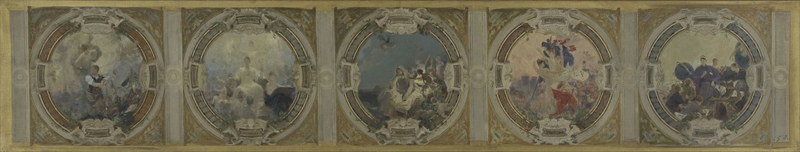 Esquisse pour la galerie Lobau de l'Hôtel de Ville de Paris : L'Art. L'Histoire..., 1890. Creators: Georges-Picard Picard, Auguste Charles Risler.