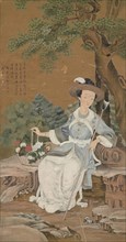 Rong Fei ("Fragrant Concubine"?onsort by the Qianlong Emperor) dressed in Western Clothes, . Creator: Chinese Painter, (after Giuseppe Castiglione)  .