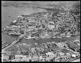 Poole Old Town and the waterfront, Poole, 1936.