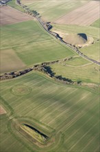 West Kennet long barrow and Silbury Hill, Wiltshire, 2019.