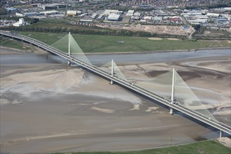 The Mersey Gateway toll bridge, Halton, 2021.