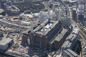 The former Battersea Power Station undergoing renovations, Nine Elms, Greater London Authority, 2021.