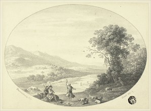 Italianate Landscape with Dancer, Musicians and Goats, c. 1750.