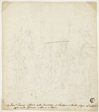 Adoration of the Christ Child, with Saints Joseph, Francis of Assisi, and Augustine..., c. 1820. Creator: Unknown.