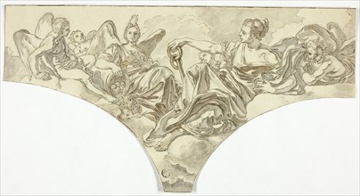 Spandrel Decoration with Seated Allegorical Figures of Hope and Concord, n.d.