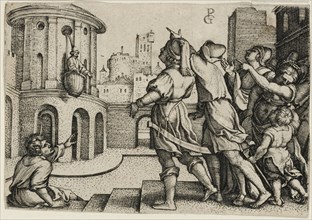 Virgil Suspended in a Basket, copy, 1541/1600. Creator: Unknown.