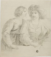 Two Young Women, One Wearing Turban, in Conversation, n.d.
