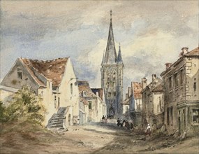 Street Scene in Northern France, c. 1840. Attributed to Ambrose Poynter.