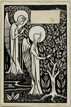 Decorative Study: Two Angels, 1892/98. Attributed to Aubrey Beardsley.