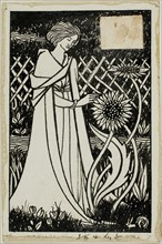 Decorative Study: Woman with Sunflowers, 1892/98. Attributed to Aubrey Beardsley.