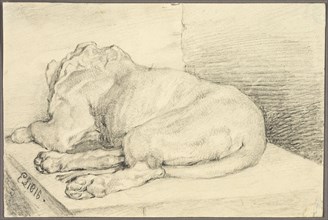 Reclining Lion, From Back, 1816. Attributed to Edwin Henry Landseer.