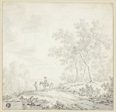 Landscape with Two Figures, One on Horseback, n.d. Attributed to Johann Christophe Dietzsch or or Jacob Cats.