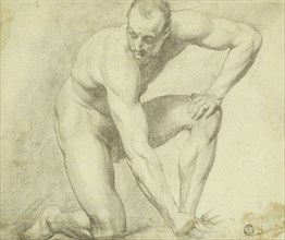 Male Nude Stooping, 1790/99. Attributed to Joseph Mallord William Turner.